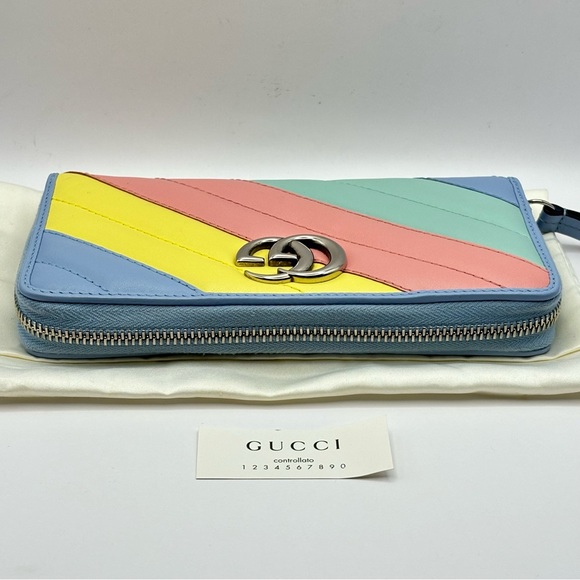 RARE LIMITED EDITION Pastel Gucci Marmont Wallet Gucci Pastel Rainbow Wallet - Picture 4 of 16